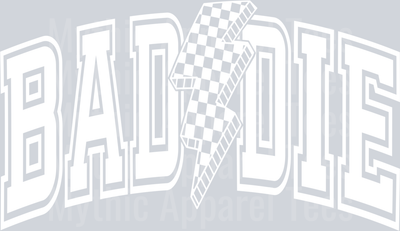 Baddie Empowering Checker White Varsity Letters