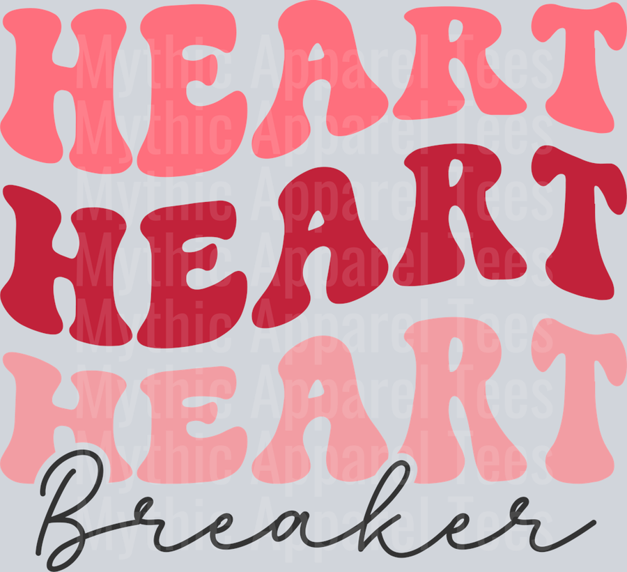 Heart Breaker RETRO WAVE DTF Valentines Day Transfers