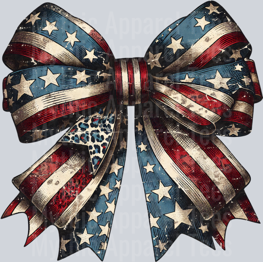 Usa Flag Bow stars and stripes DTF Patriotic Transfers