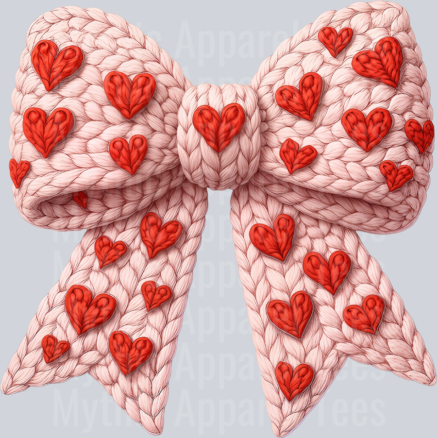 AZ625 Yarn Heart Bow Png