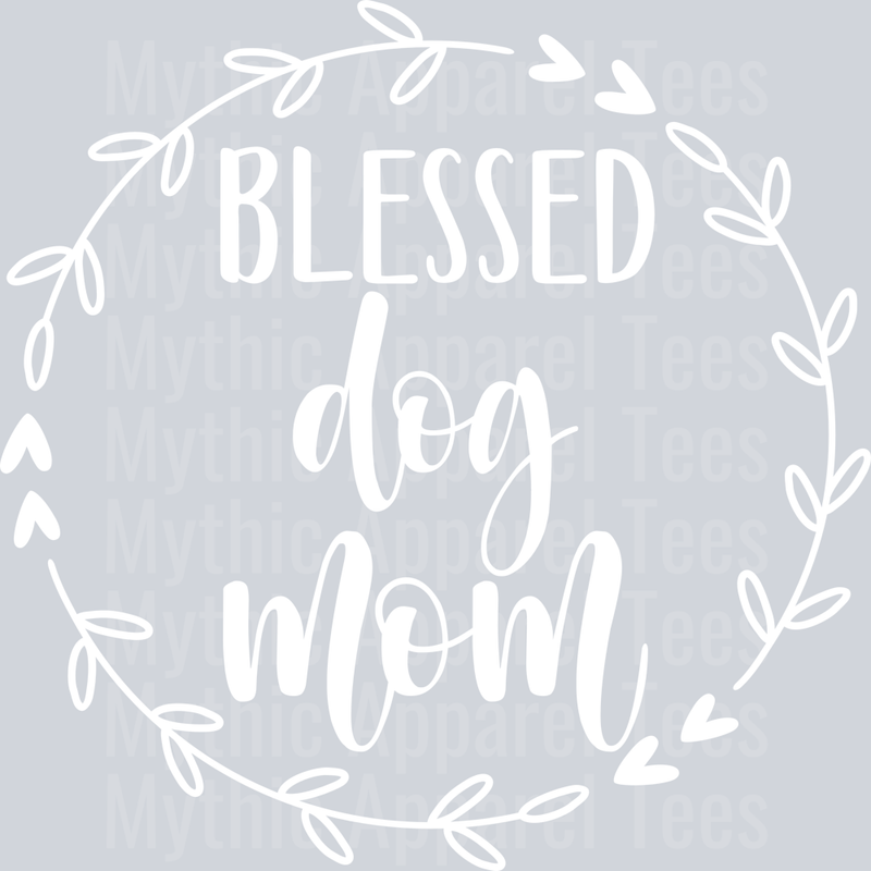 Blessed dog mom wreath white DTF Dog Transfers