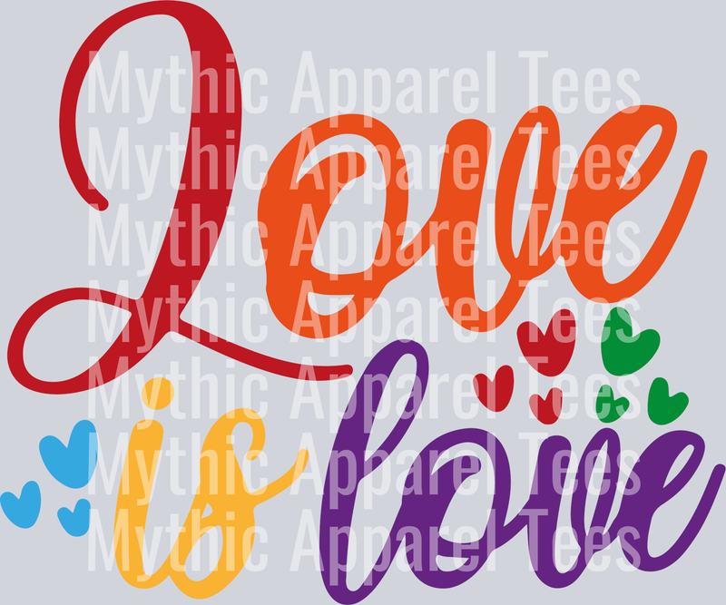 Love is love hearts LGBTQ+ Transfer