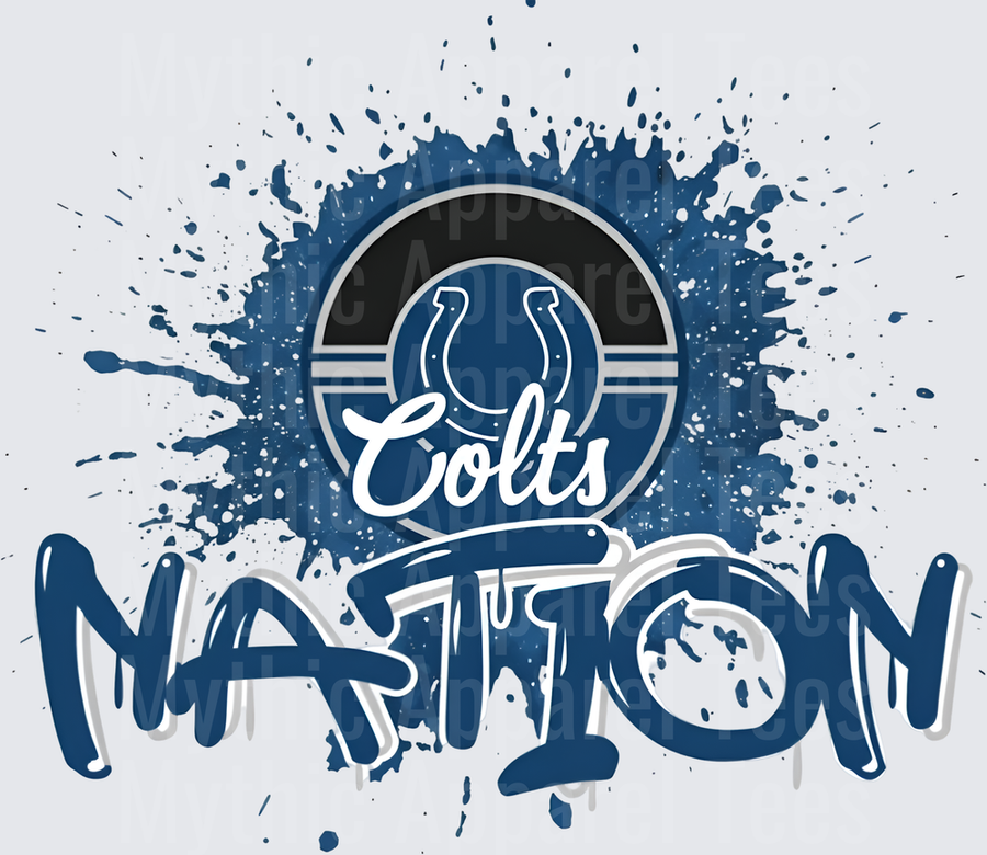 NFL Transfers Indianapolis Colts Nation Blue Paint Splash Design