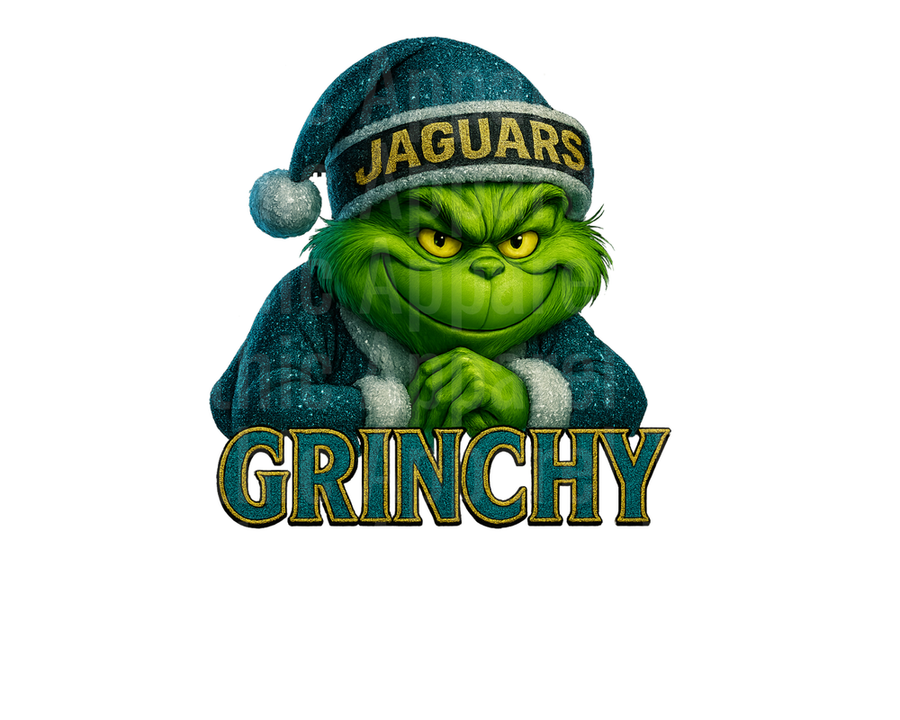 NFL Football Grinchy Grinch Wearing Jacksonville Jaguars Santa Hat Christmas Holiday Design
