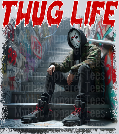 Jason Vorhees 3 on stairs Horror Movie DTF Thug Life Transfers