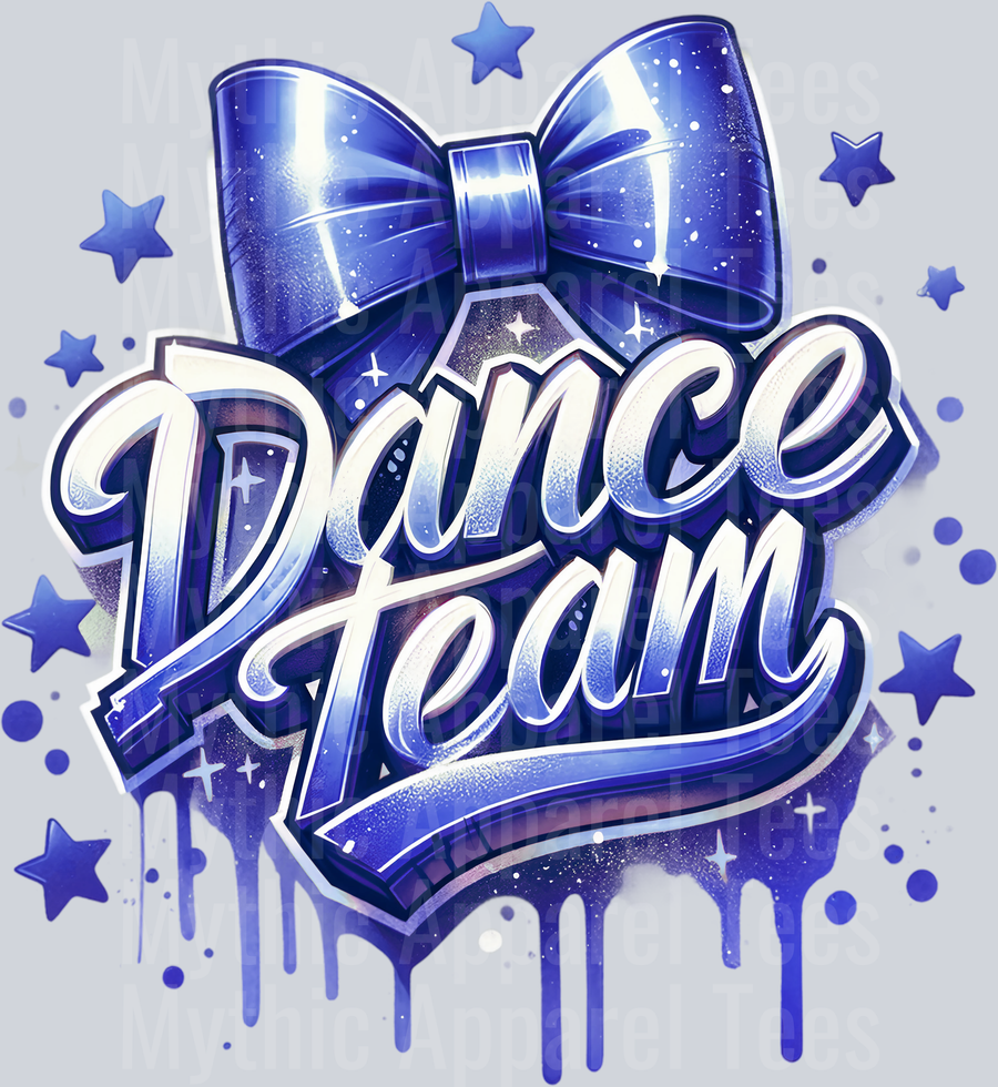 Dance Team Airbrushed Navy Blue DTF Dance Team Transfers