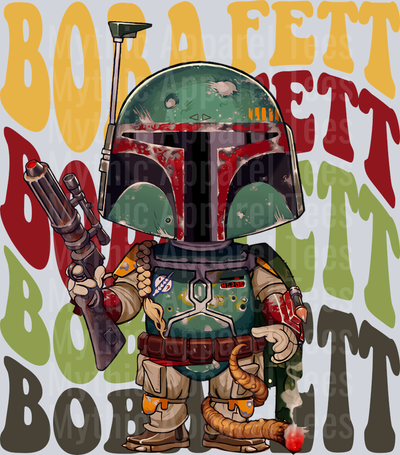 Boba Fett Star Wars 2 Stacked Name Disney