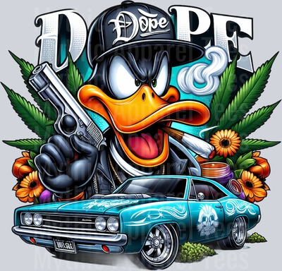 Daffy Duck Smoking Pop Culture DTF Weed Transfers