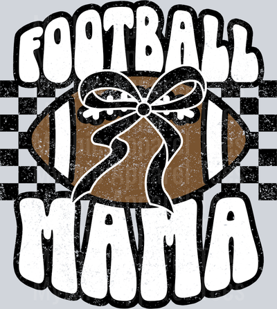 Football Mama Bow Checkered School Spirit & Sports