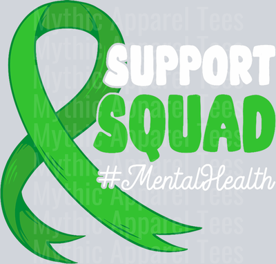 Support Squad Green Ribbon DTF Mental Health Awareness Transfers