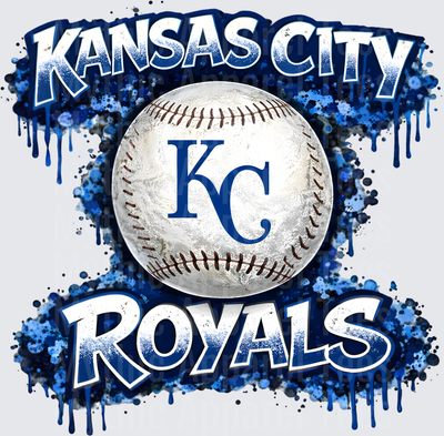 MLB Transfers Kansas City Royals Baseball Grunge Splatter Design