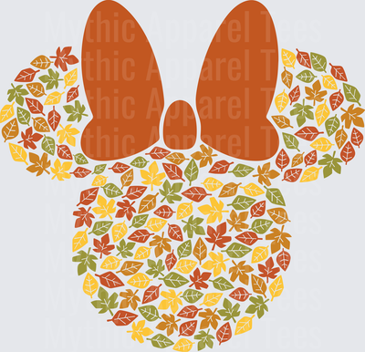 Disney Fall and Thanksgiving Minnie Mouse Autumn Leaves Silhouette