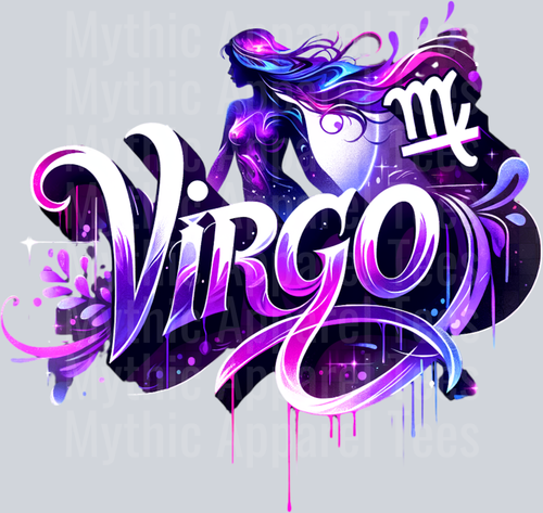 Virgo 3 Purple Sign DTF Zodiac Sign Transfers