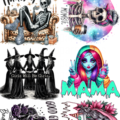 SPOOKY GIRL GANG SHEET 10 FULL SIZE IMAGES