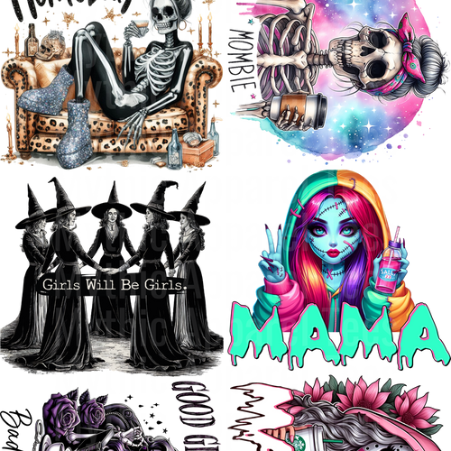 SPOOKY GIRL GANG SHEET 10 FULL SIZE IMAGES