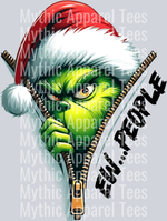 Ew People Grinch, Dr Seuss, Christmas Transfers, Holiday Transfers, Santa Hat Grinch, Cartoon Style, Funny Transfers, DTF Transfer