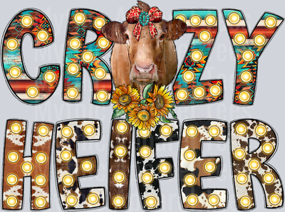Crazy Heifer Cow Western