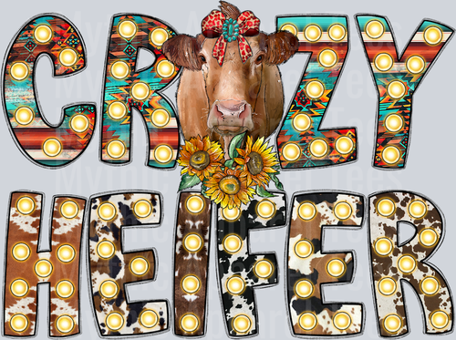 Crazy Heifer Cow Western