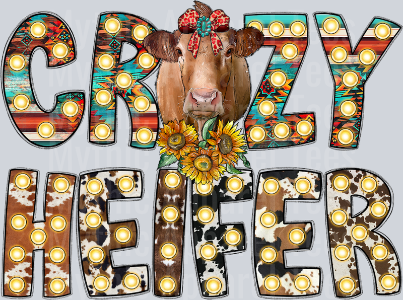 Crazy Heifer Cow Western