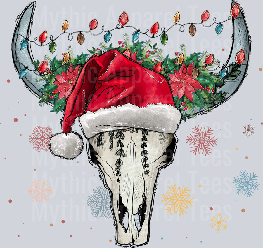 Christmas Boho Skull Western DTF Christmas Transfers