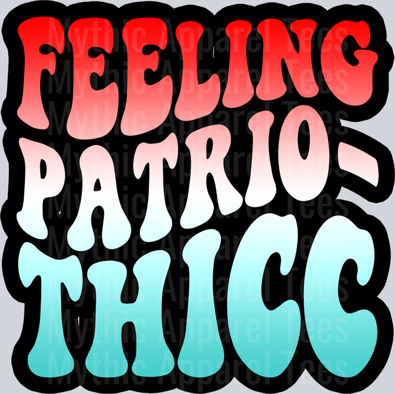 Feeling Patriothicc Wavey Retro Style Funny Shirt Design
