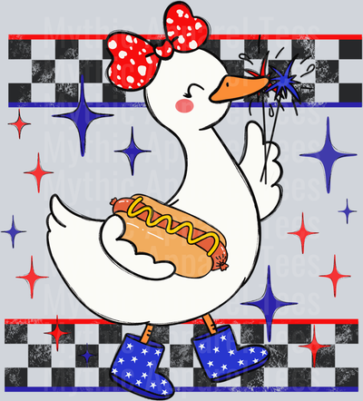 Patriotic goose Goose Girl DTF Patriotic Transfers