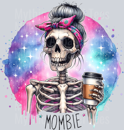 Mombie skull girl with bandanna DTF Skull Transfers