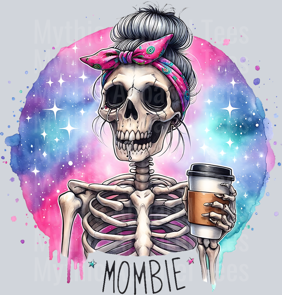 Mombie skull girl with bandanna DTF Skull Transfers