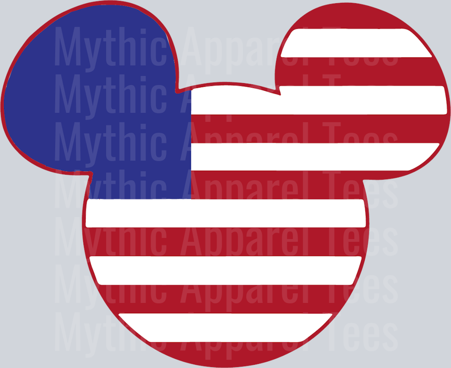 head siluhette USA American Flag DTF Patriotic Disney Transfers