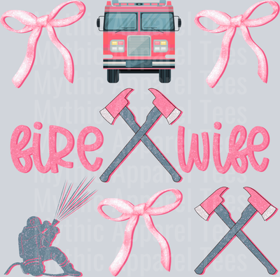 Fire wife coquette DTF Firefighter Transfers