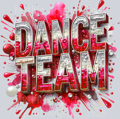 006 Dance Team Sequins Red DTF Dance Team Transfers
