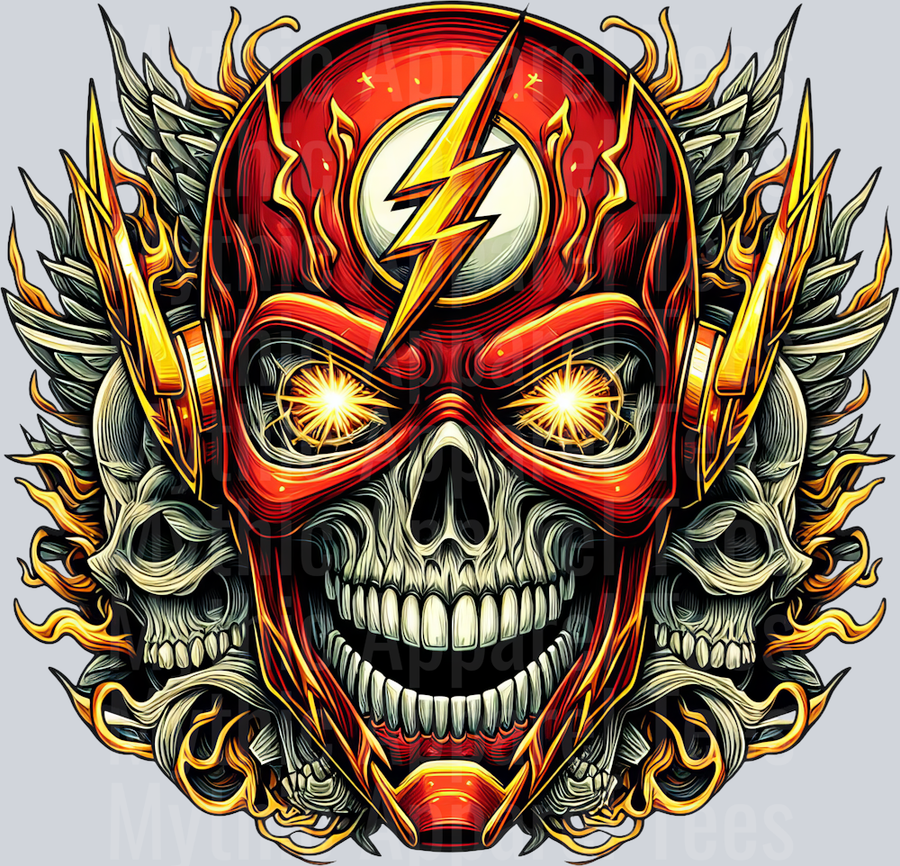 The Flash Skull DTF Superhero Transfers