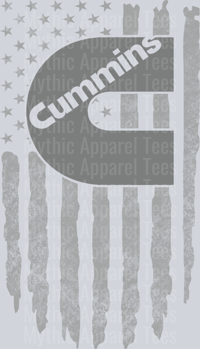 Cummins back flag DTF Truck Transfers