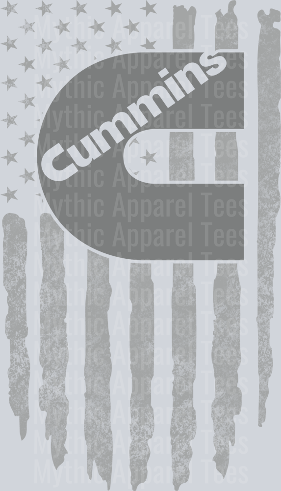 Cummins back flag DTF Truck Transfers