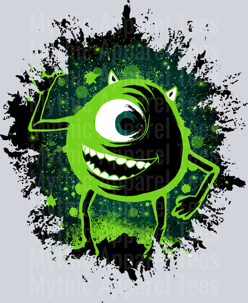Mike Wazowski Monsters Inc Dark Silhouette Color Splash Crystal Ball Vision