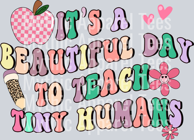 ITS A BEAUTIFUL DAY TO TEACH TINY HUMANS DTF Teacher Transfers