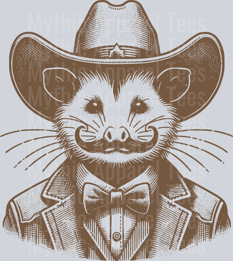OPOSSUM DRESSED AS COWBOY BROWN DESIGN