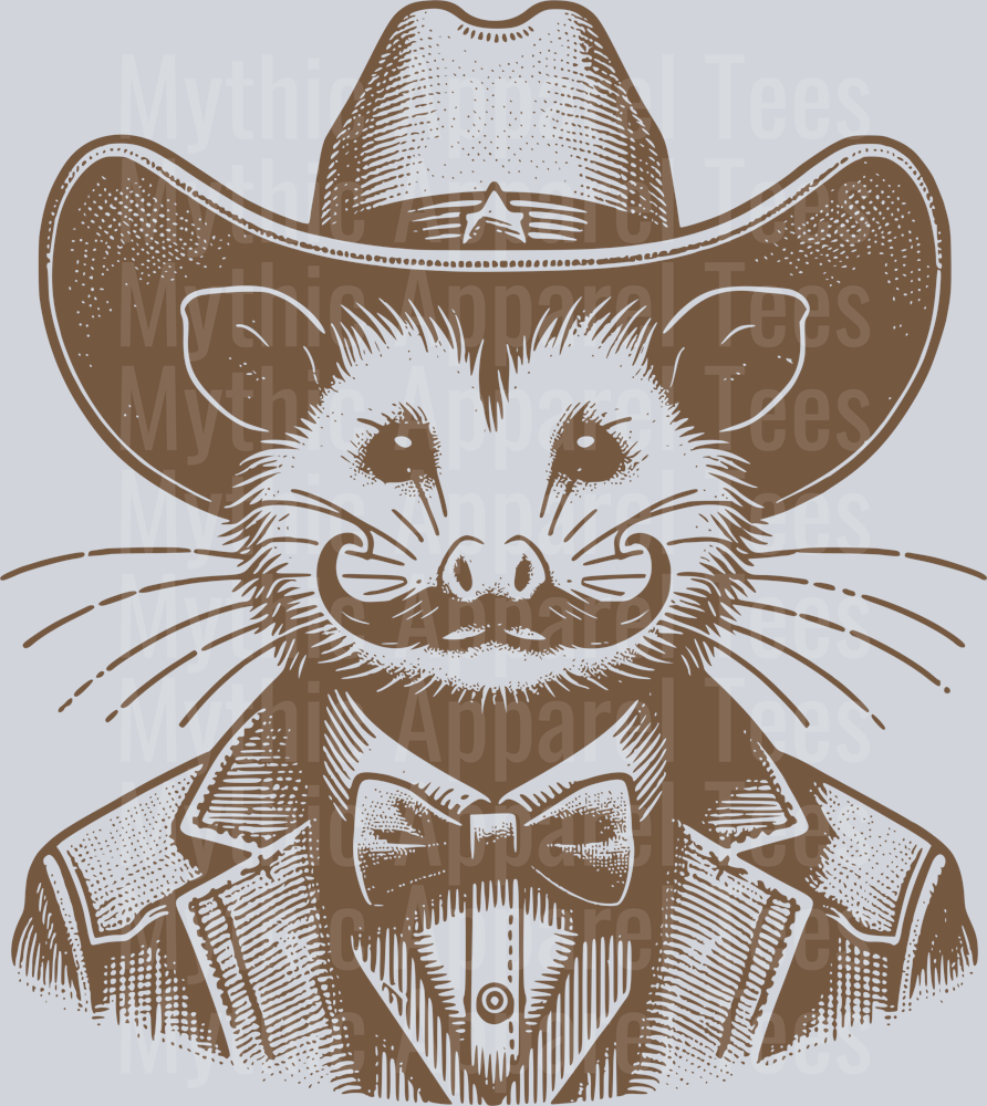 OPOSSUM DRESSED AS COWBOY BROWN DESIGN