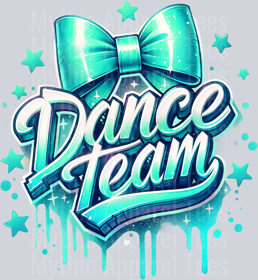 Dance Team Airbrushed Mint DTF Dance Team Transfers