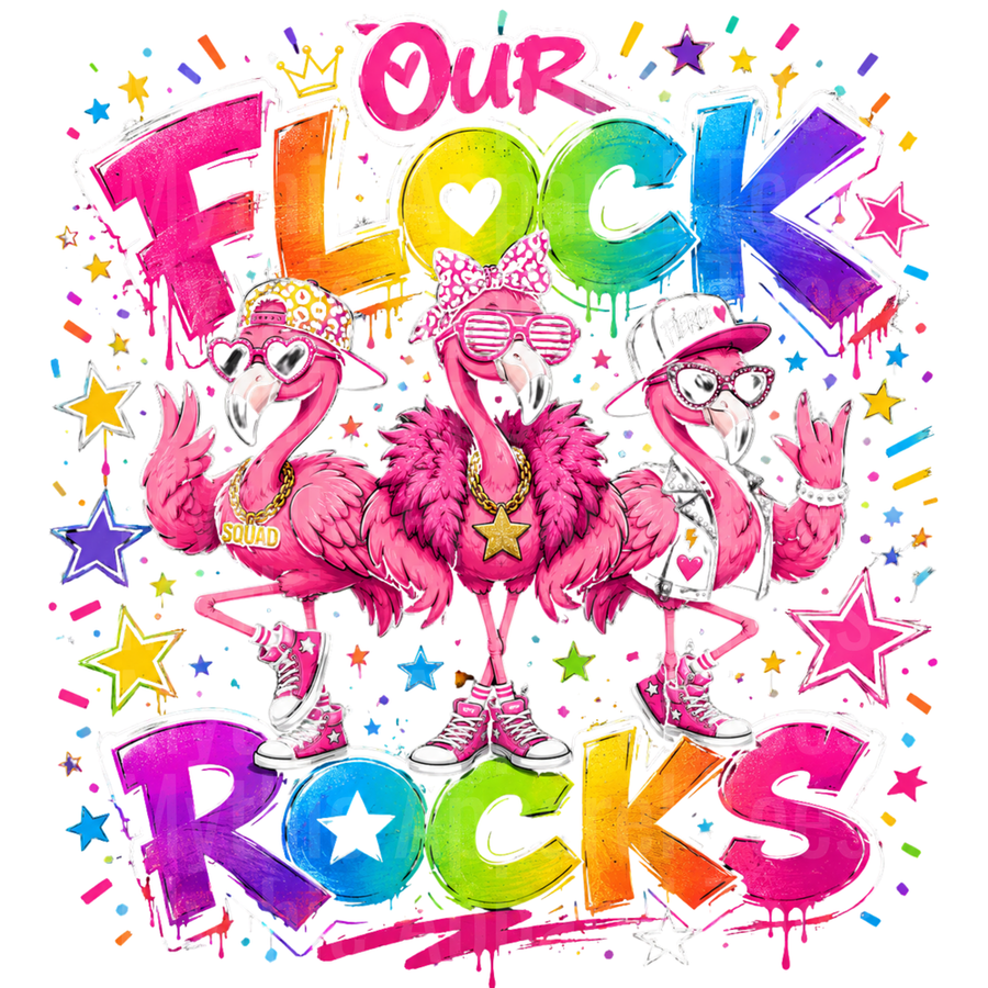 Flamingos Our Flock Rocks Colorful Squad With Sunglasses
