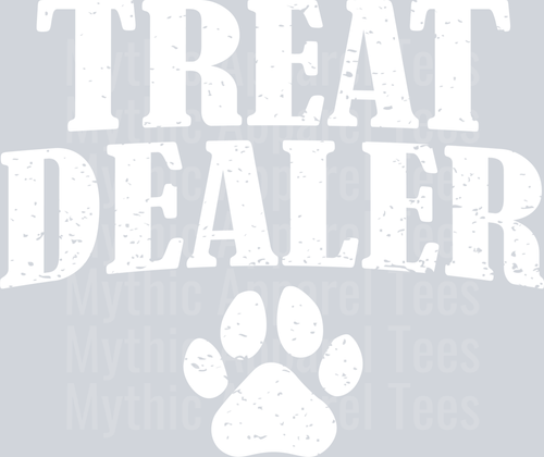Treat Dealer Paw Print White DTF Coffee Transfers