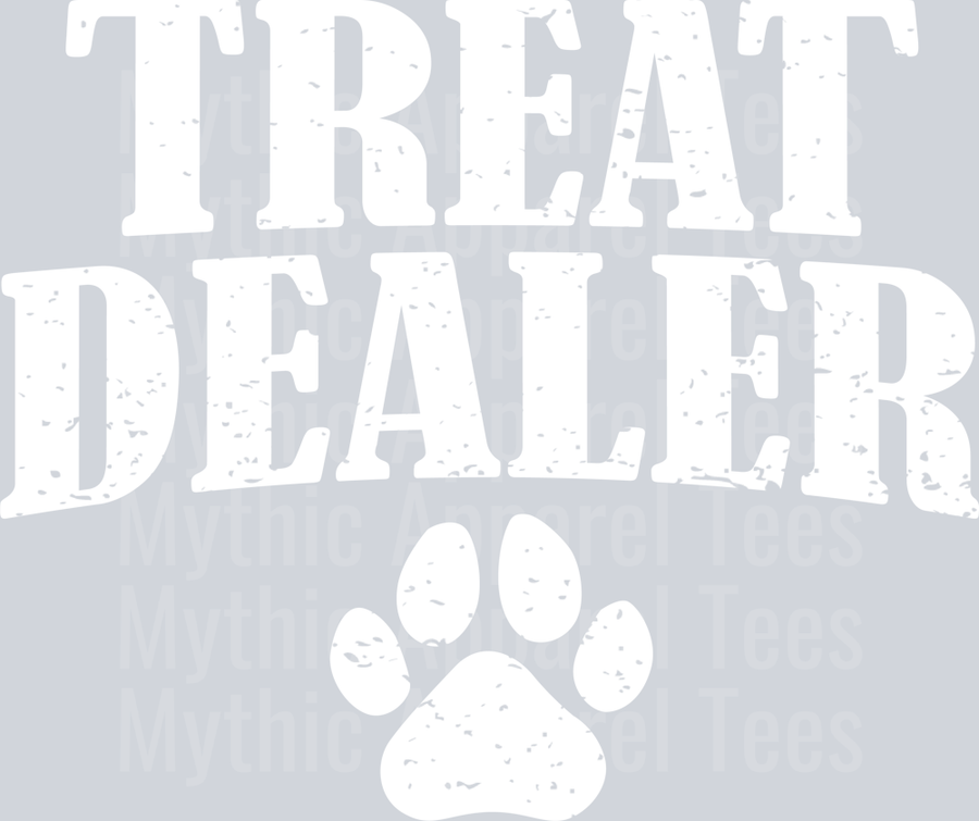 Treat Dealer Paw Print White DTF Coffee Transfers