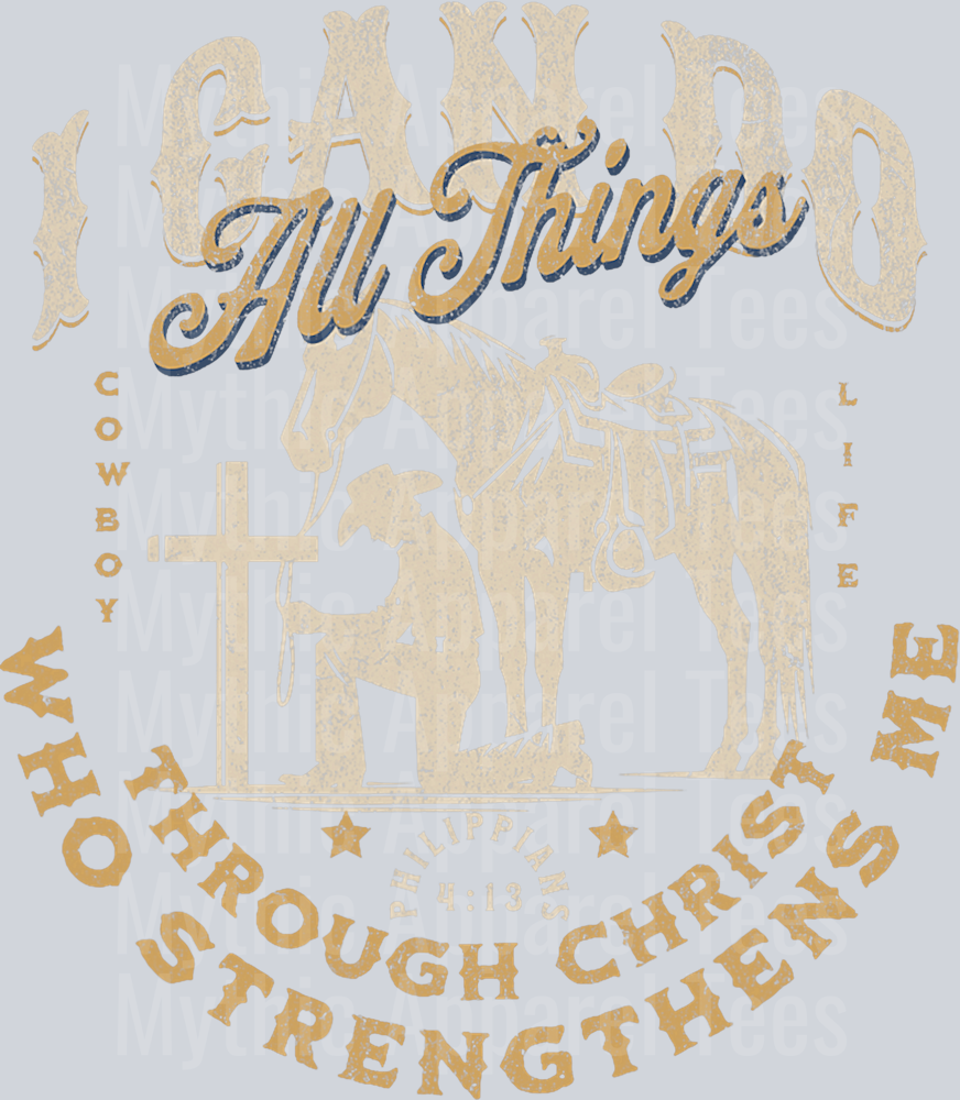 I can do all things through Christ who strengthens me Religious DTF Western Transfers
