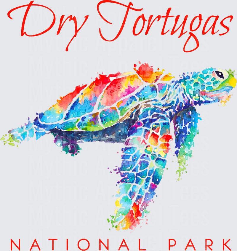 Dry Tortugas National Park Watercolor Sea Turtle T-Shirt