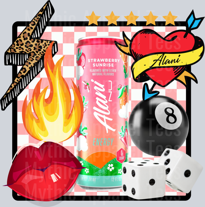 strawberry sunrise Alani Energy Drink DTF Alani Drink Transfers