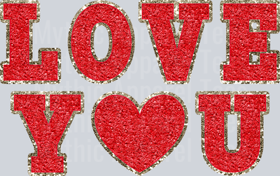Love You Wavy Retro Funny Designs Valentines Day Sequin