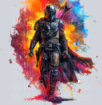 The Mandalorian Red Flames and colors DTF Star Wars Transfers