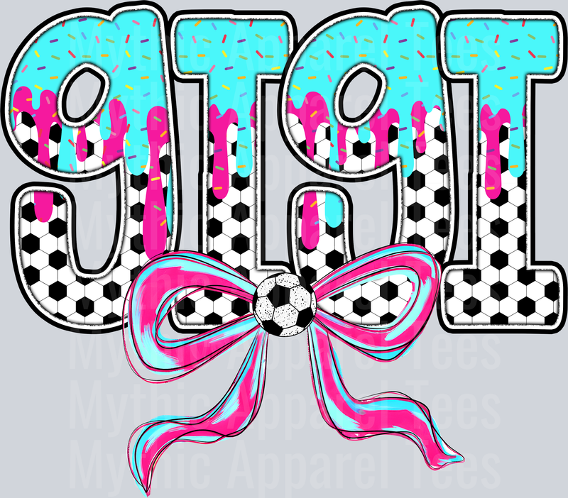 GIGI Soccer Drip Name With Bow DTF Soccer Transfers