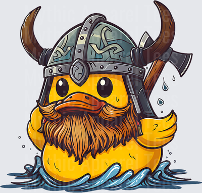 Jeep Ducks Viking Rubber Duck with Horned Helmet and Battle Axe