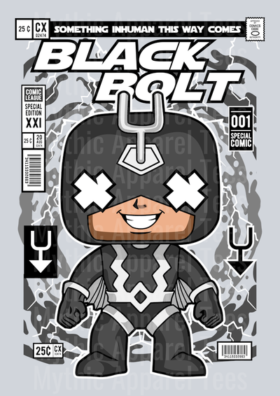 Black Bolt Comic Book Cover STYLE DTF Pop Culture Transfers